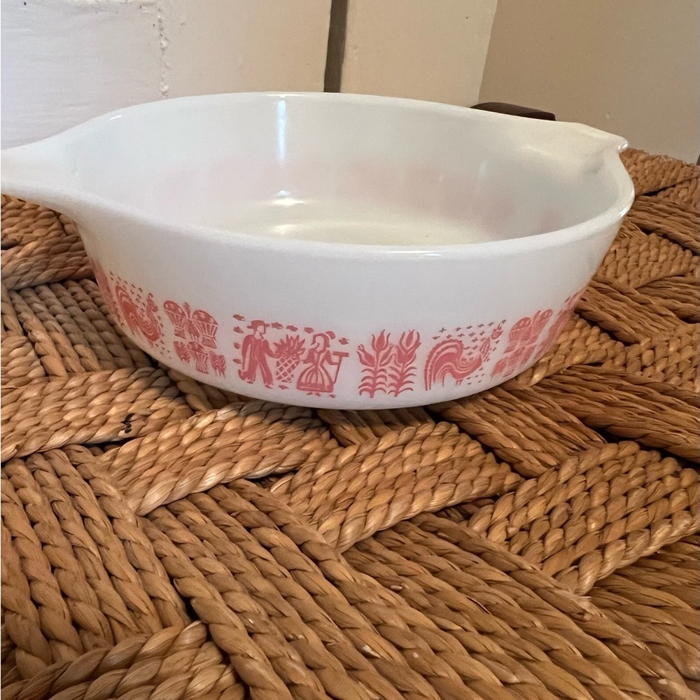 Pyrex Pink and White Mixing Bowl